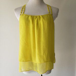 Lumiere- Yellow Srappy Blouse w/ Gold Detailing-SM